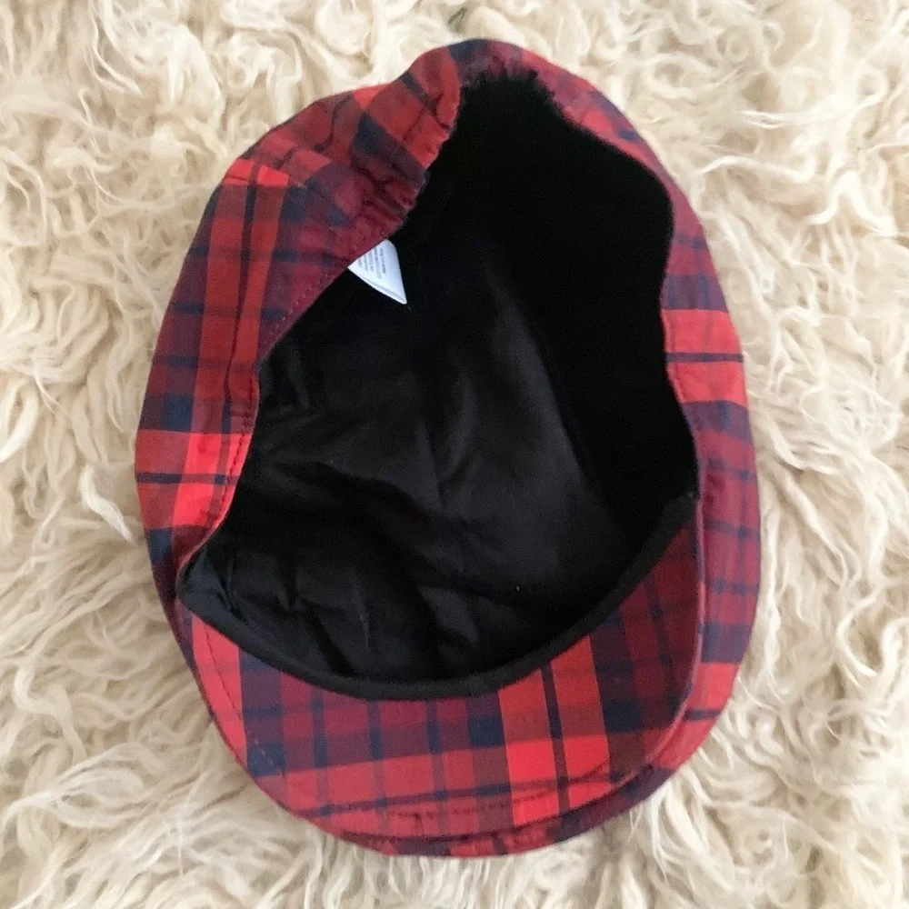 Gymboree | Plaid Red Black Cabby Hat Holiday